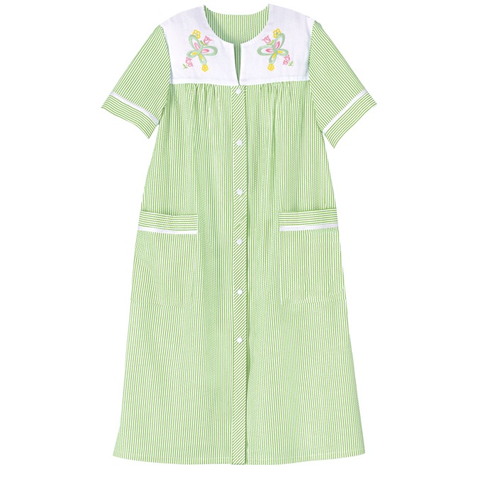 Embroidered Striped Duster, , large